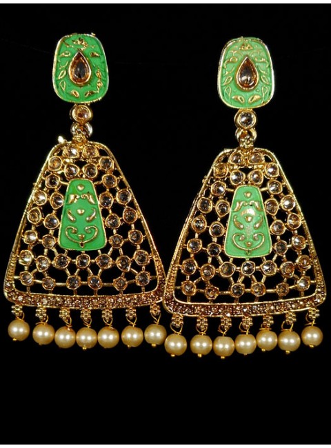 Reverse Ad Earrings With Meenakari Work